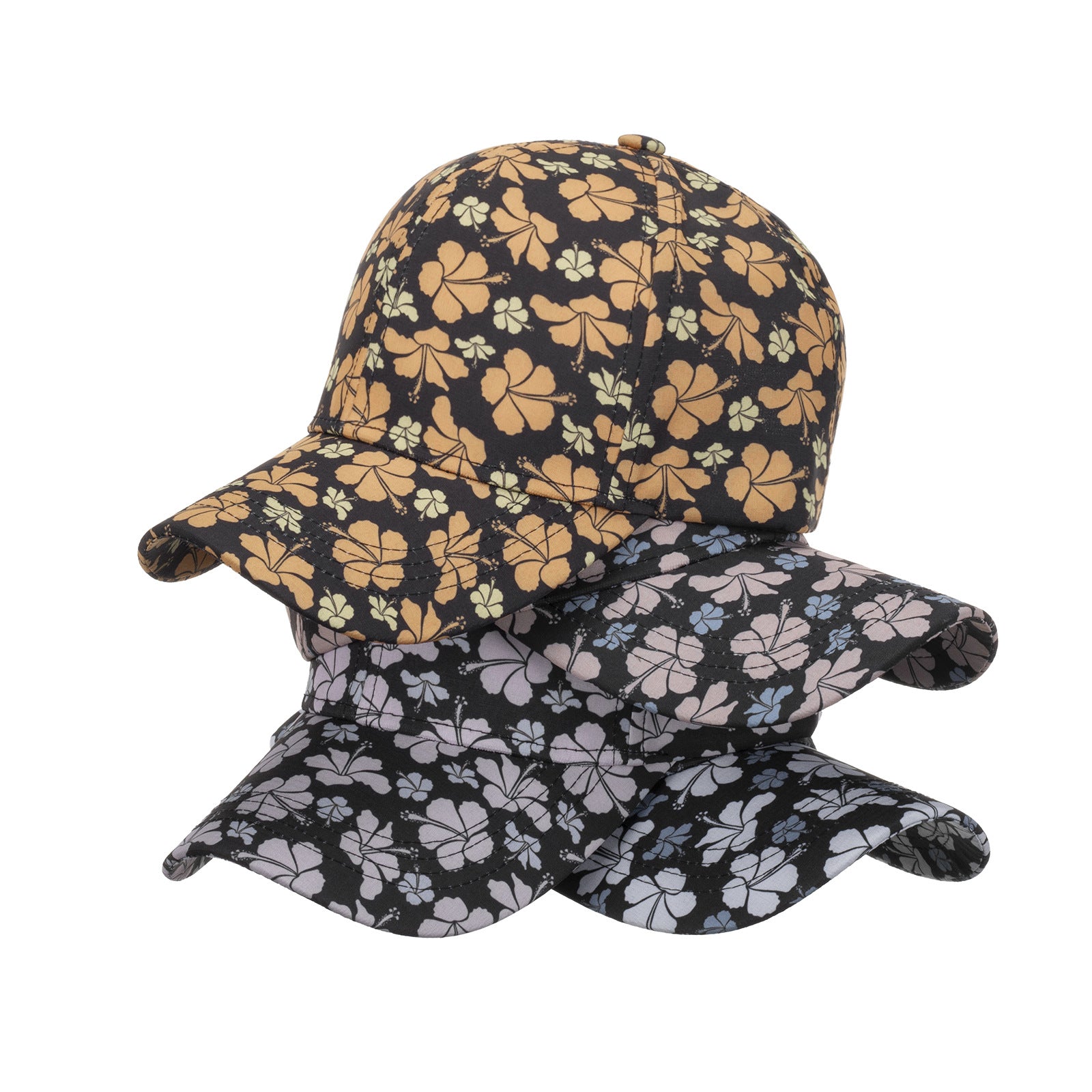 Gorra de béisbol de flores de poliéster al por mayor
